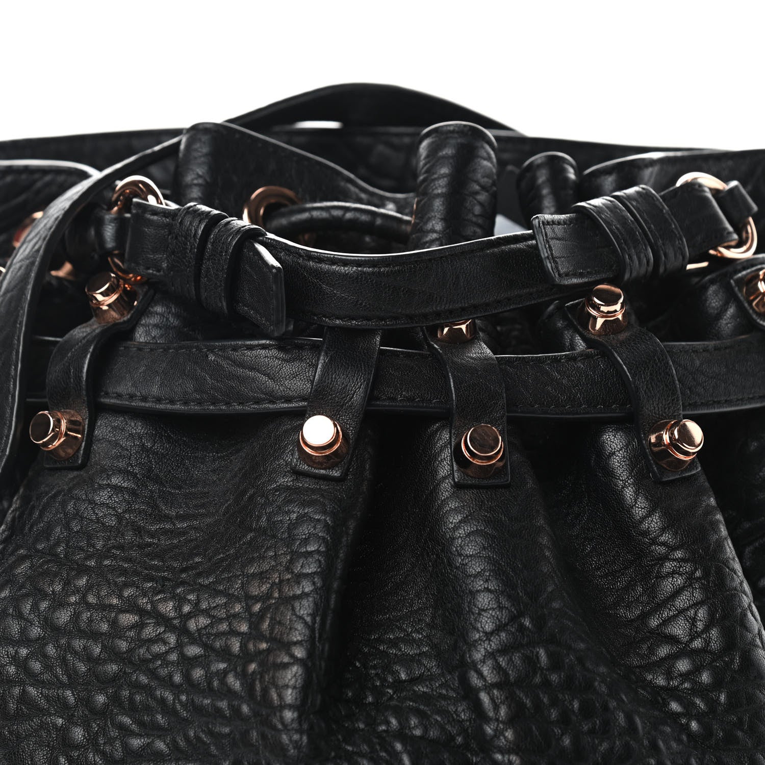Alexander Wang Pebbled Lambskin Diego Bucket Black Rose Gold Hardware 10 of 11