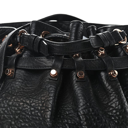 Alexander Wang Pebbled Lambskin Diego Bucket Black Rose Gold Hardware 10 of 11