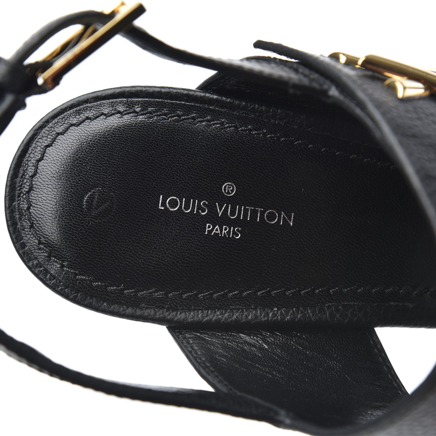 Louis Vuitton Grained Calfskin Horizon Platform Sandals 41 Black 6 of 11