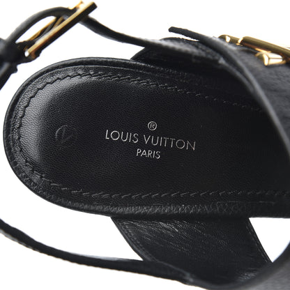 Louis Vuitton Grained Calfskin Horizon Platform Sandals 41 Black 6 of 11