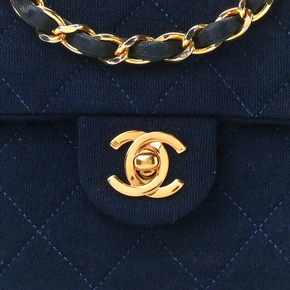 Chanel Jersey Lambskin Quilted Mini Square Flap Navy 9 of 11