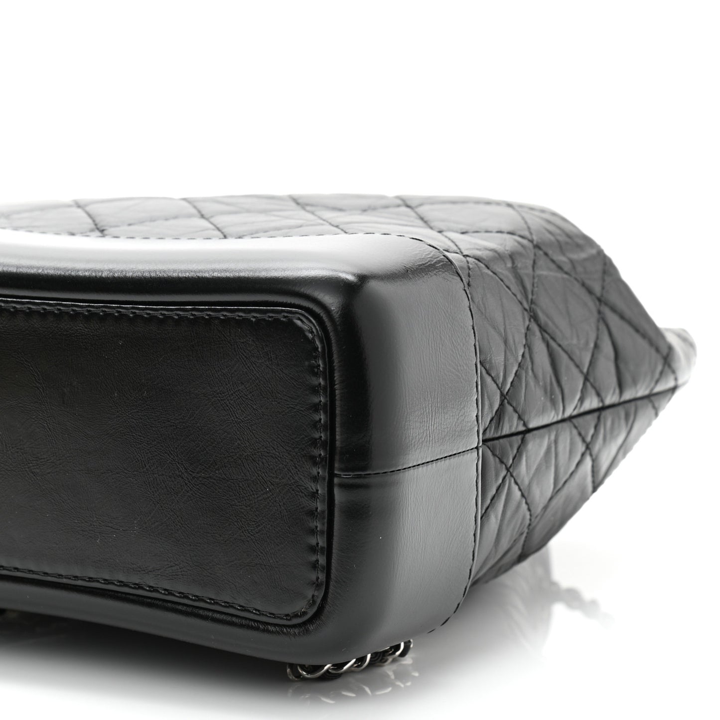 Aged Calfskin Quilted Small Gabrielle Backpack Black