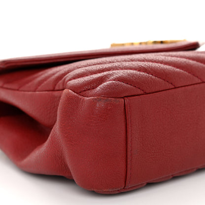 Saint Laurent Sheepskin Matelasse Chevron Monogram Medium College Bag Opyum Red 8 of 10