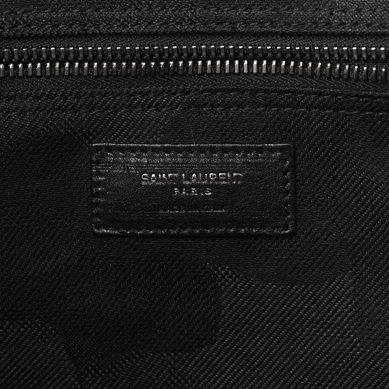 Saint Laurent Linen Calfskin Rive Gauche Tote Black 6 of 8