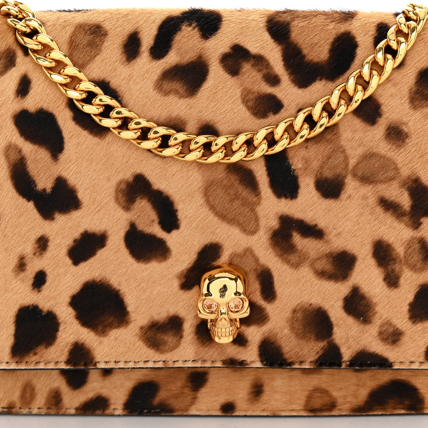 Alexander McQueen Calf Hair Leopard Print Skull Mini Crossbody Bag 6 of 8