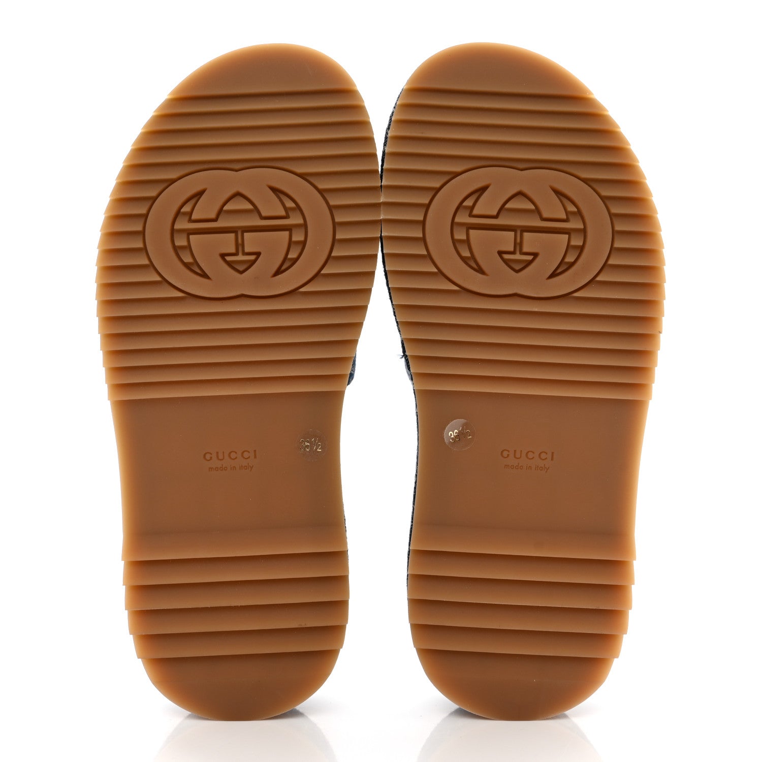 Gucci New Denim GG Monogram Angelina Platform 55mm Slide Sandals 36.5 Blue Tea 5 of 9