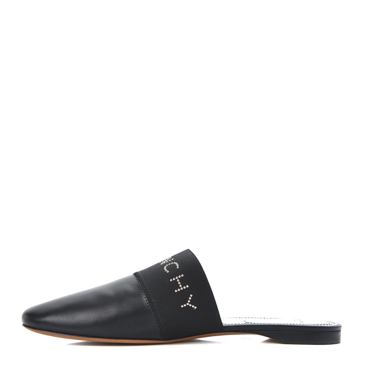 Calfskin Crystal Embellished Bedford Logo Mule Slides 39.5 Black