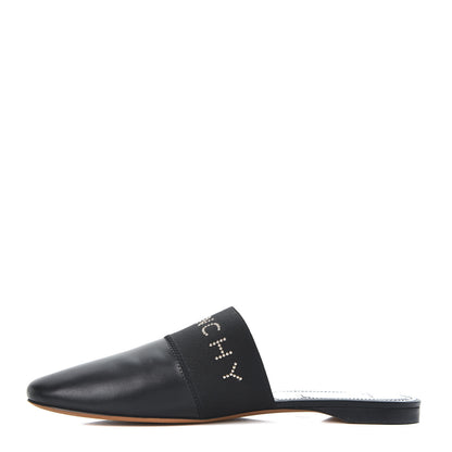 Givenchy Calfskin Crystal Embellished Bedford Logo Mule Slides 39.5 Black 1 of 10