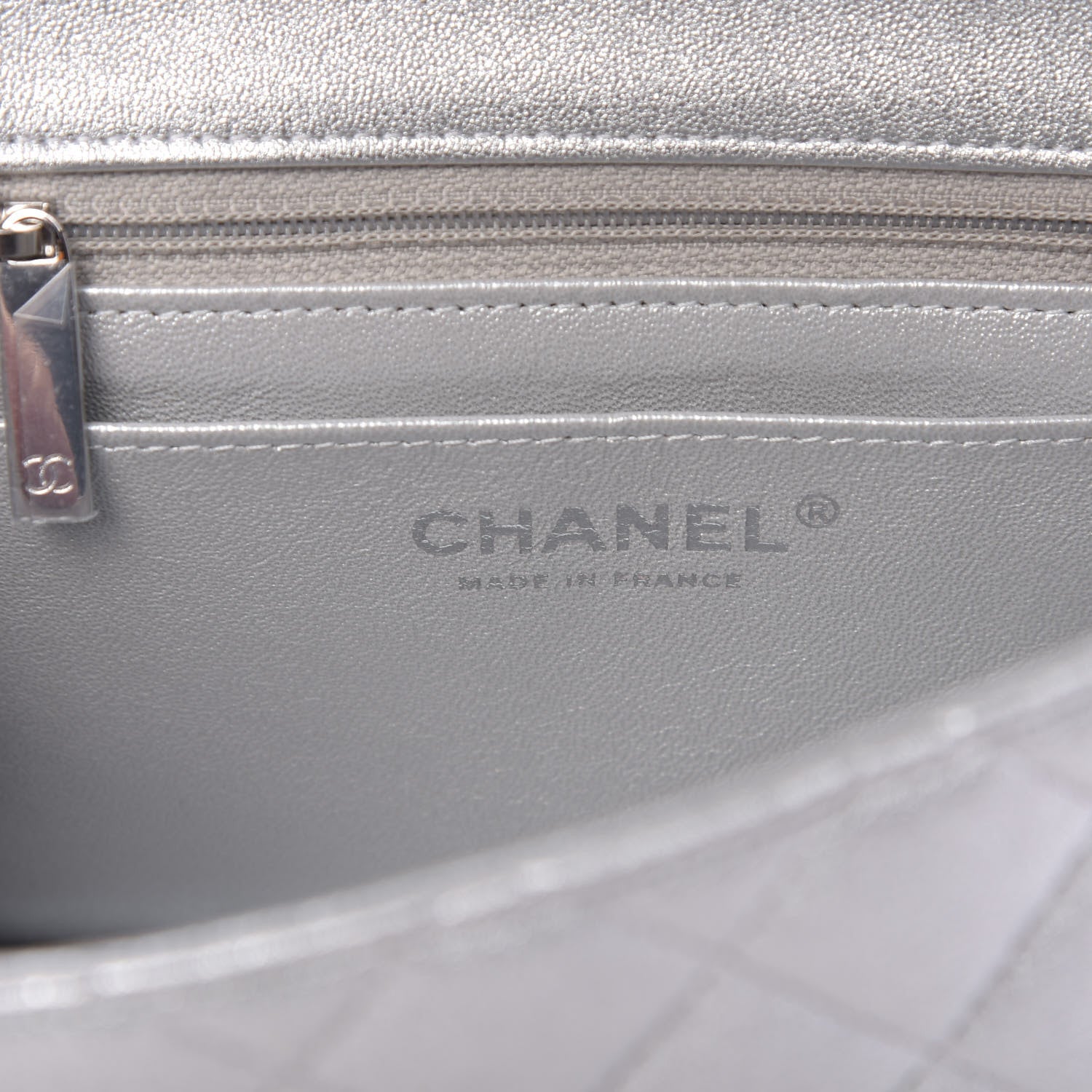 Chanel Metallic Lambskin Quilted Mini Square Flap Silver 8 of 10