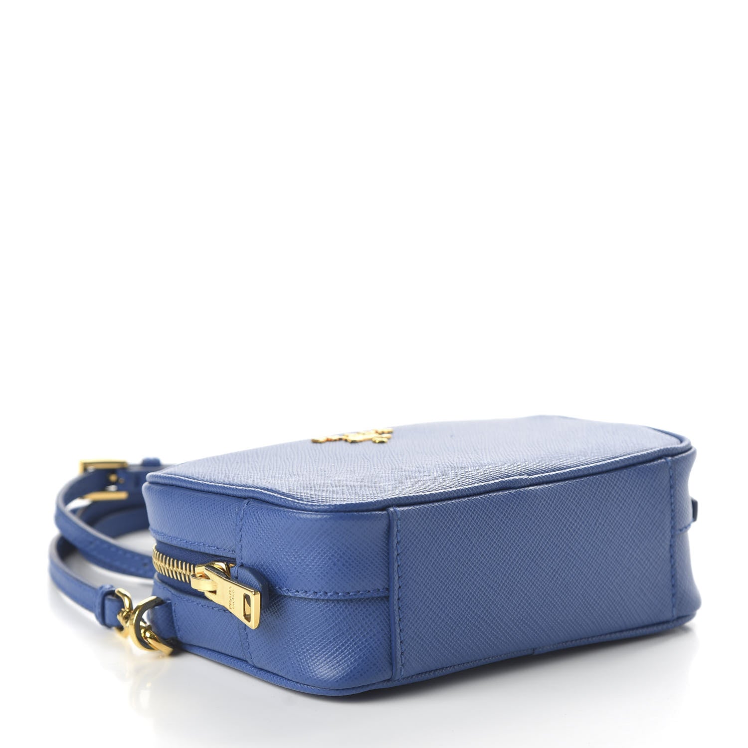 Prada Saffiano Mini Camera Crossbody Bag Royal 3 of 9