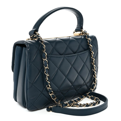 Chanel Lambskin Quilted Small Trendy CC Flap Dual Handle Bag Blue 3 of 11