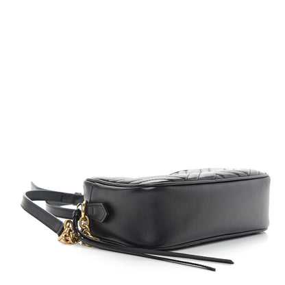Gucci Calfskin Matelasse Small GG Marmont Chain Shoulder Bag Black 3 of 10