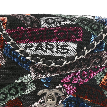 Chanel Sequin Logo Small Flap Ruthenium Multicolor 8 of 11