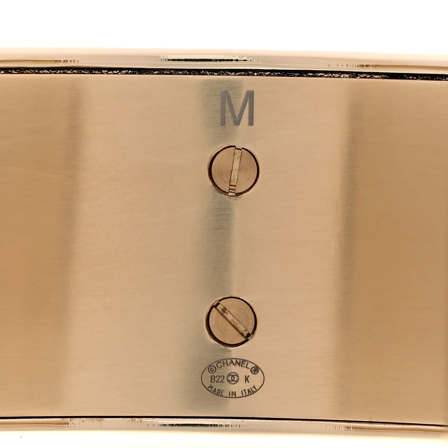 CC Tweed Cuff Bracelet M Gold Beige Black