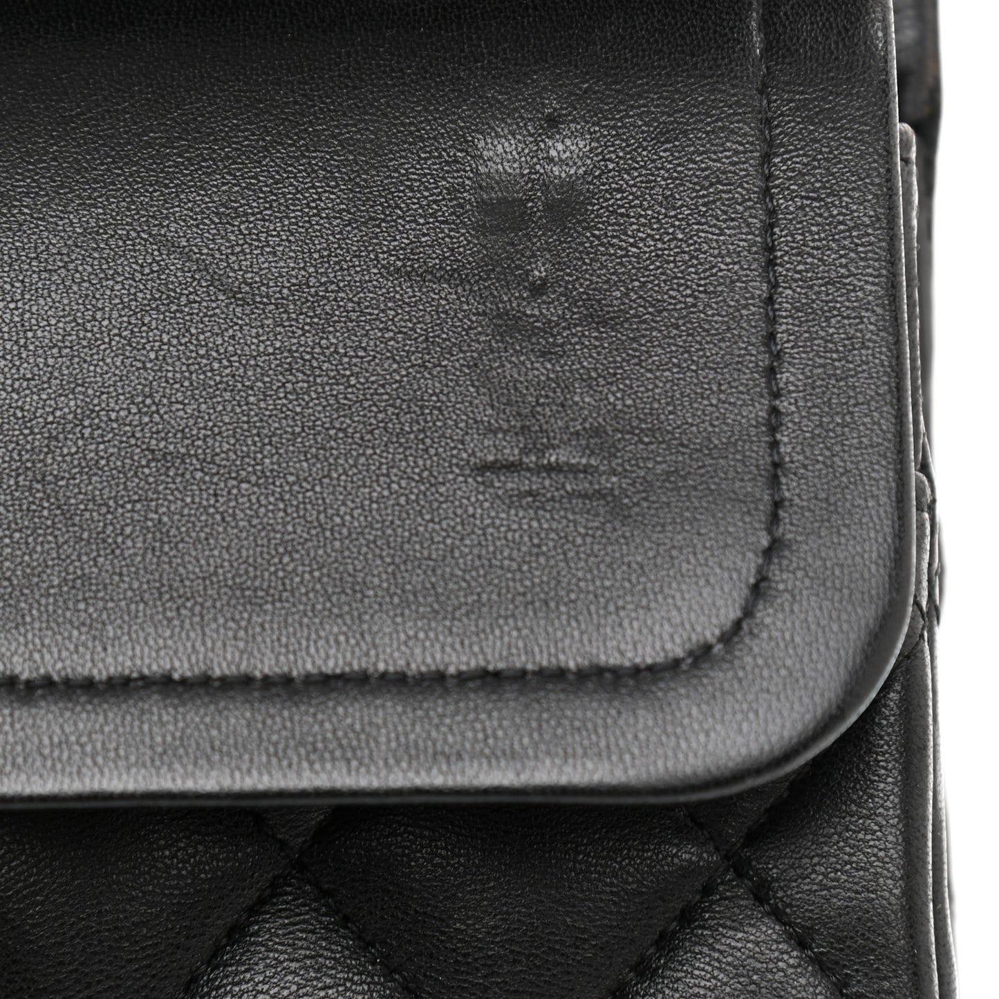 Lambskin Quilted Medium Double Flap Black