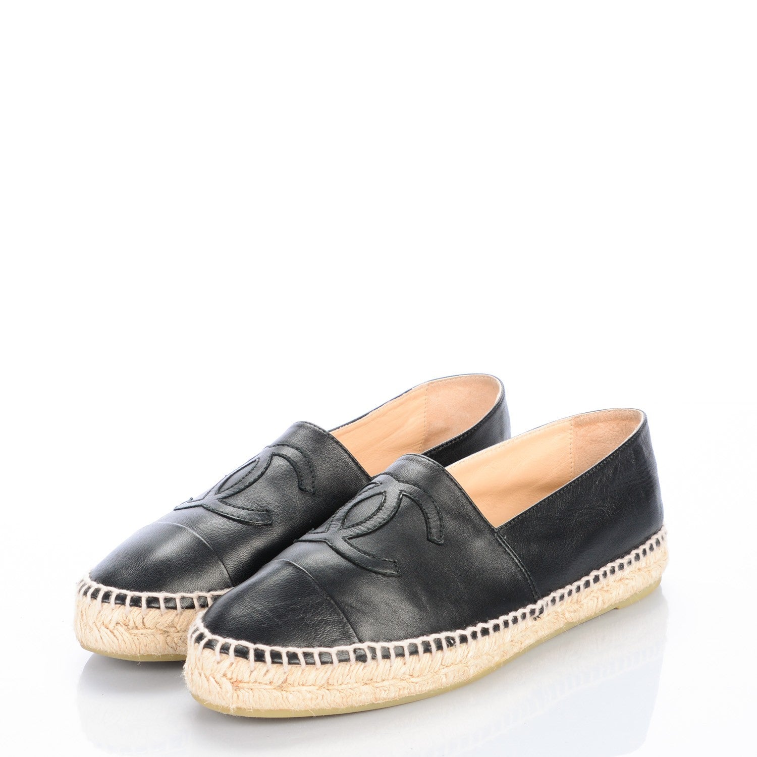 Chanel Lambskin CC Espadrilles 39 Black 3 of 8