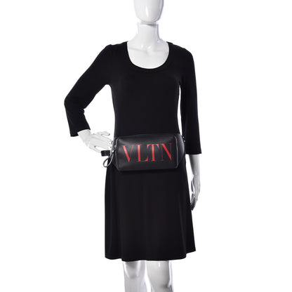 Valentino Garavani Calfskin VLTN Belt Bag Black Red 2 of 10