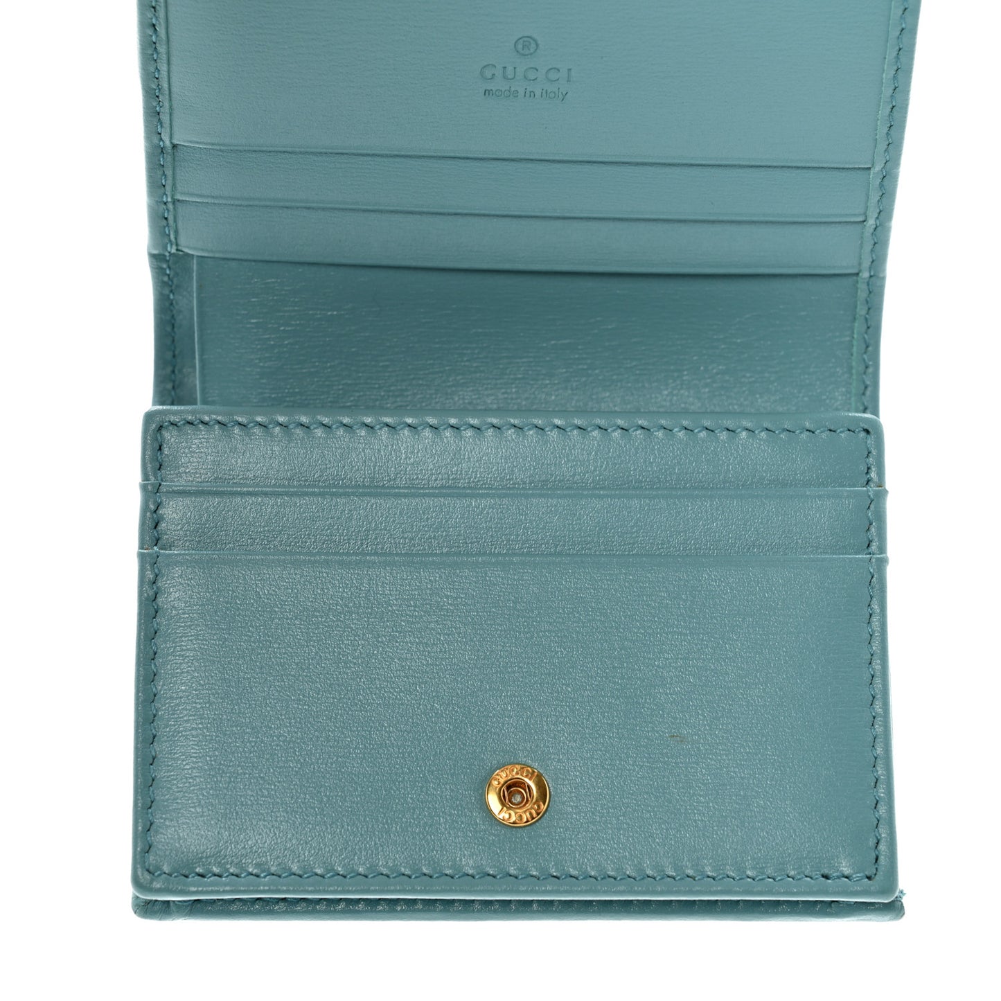 Boarded Plutone Calfskin Horsebit 1955 Card Case Wallet Dusty Azure