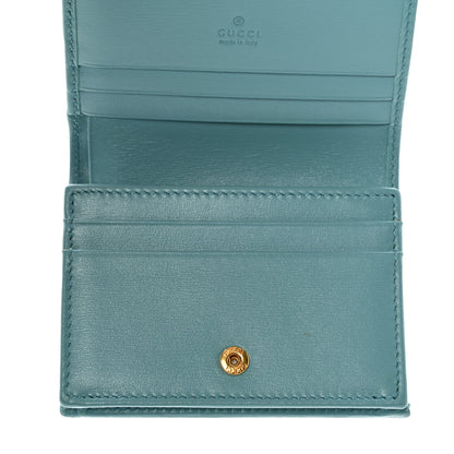 Gucci Boarded Plutone Calfskin Horsebit 1955 Card Case Wallet Dusty Azure 5 of 14