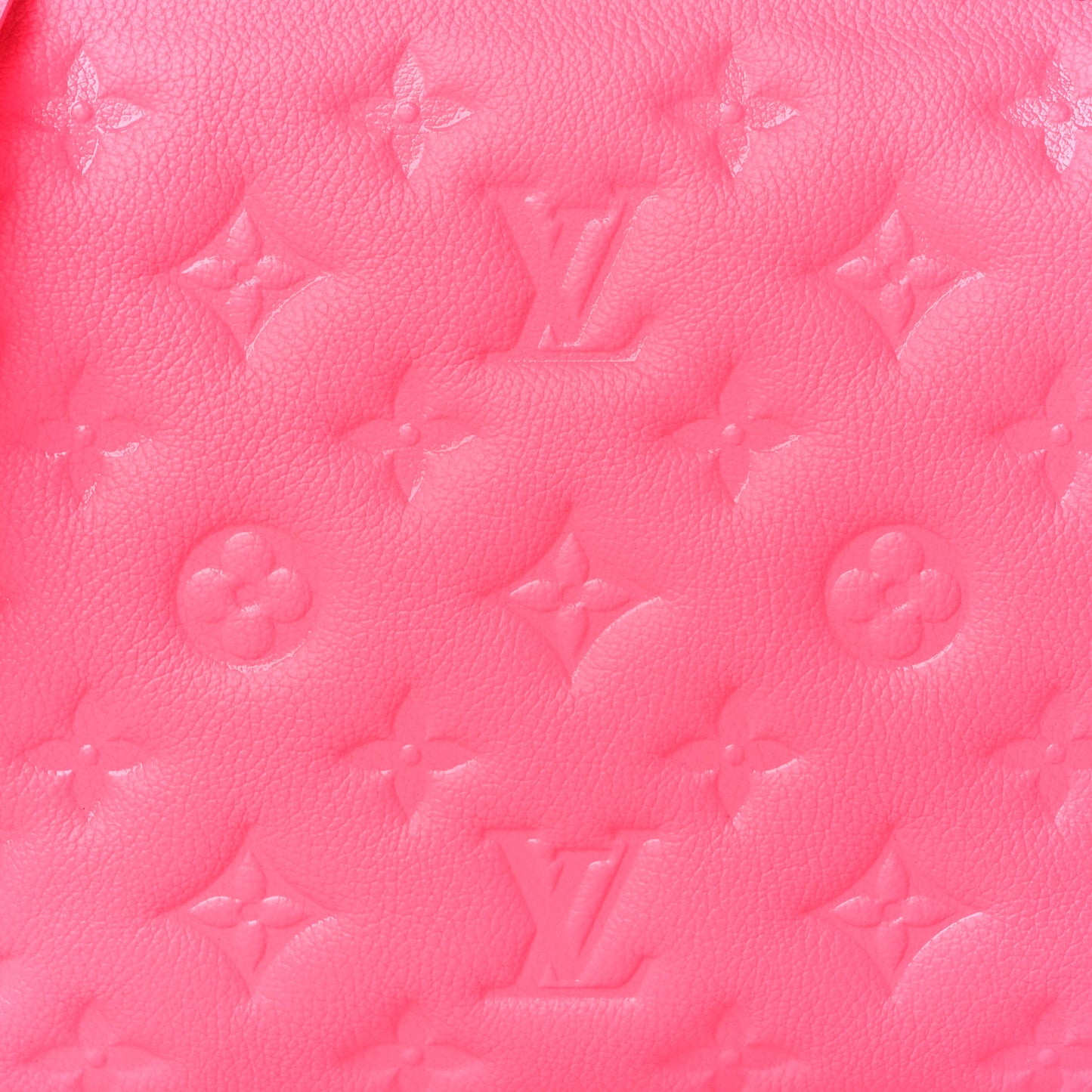 Calfskin Embossed Monogram Coussin BB Rose Fluo