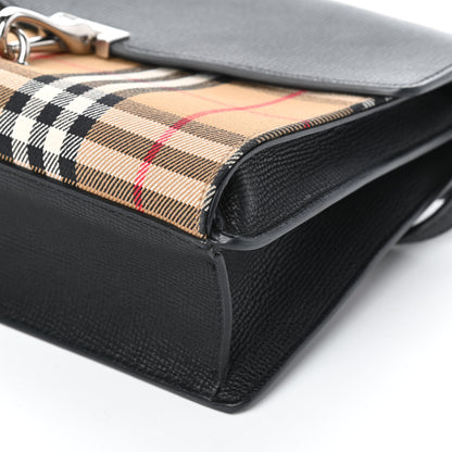 Burberry Derby Calfskin Vintage Check Small Macken Crossbody Bag Black 6 of 8