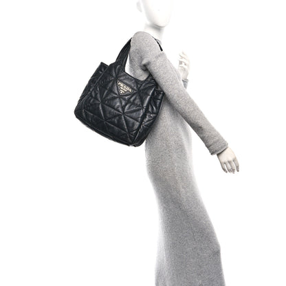 Prada Nappa Quilted Medium Dynamique Tote Black 2 of 9