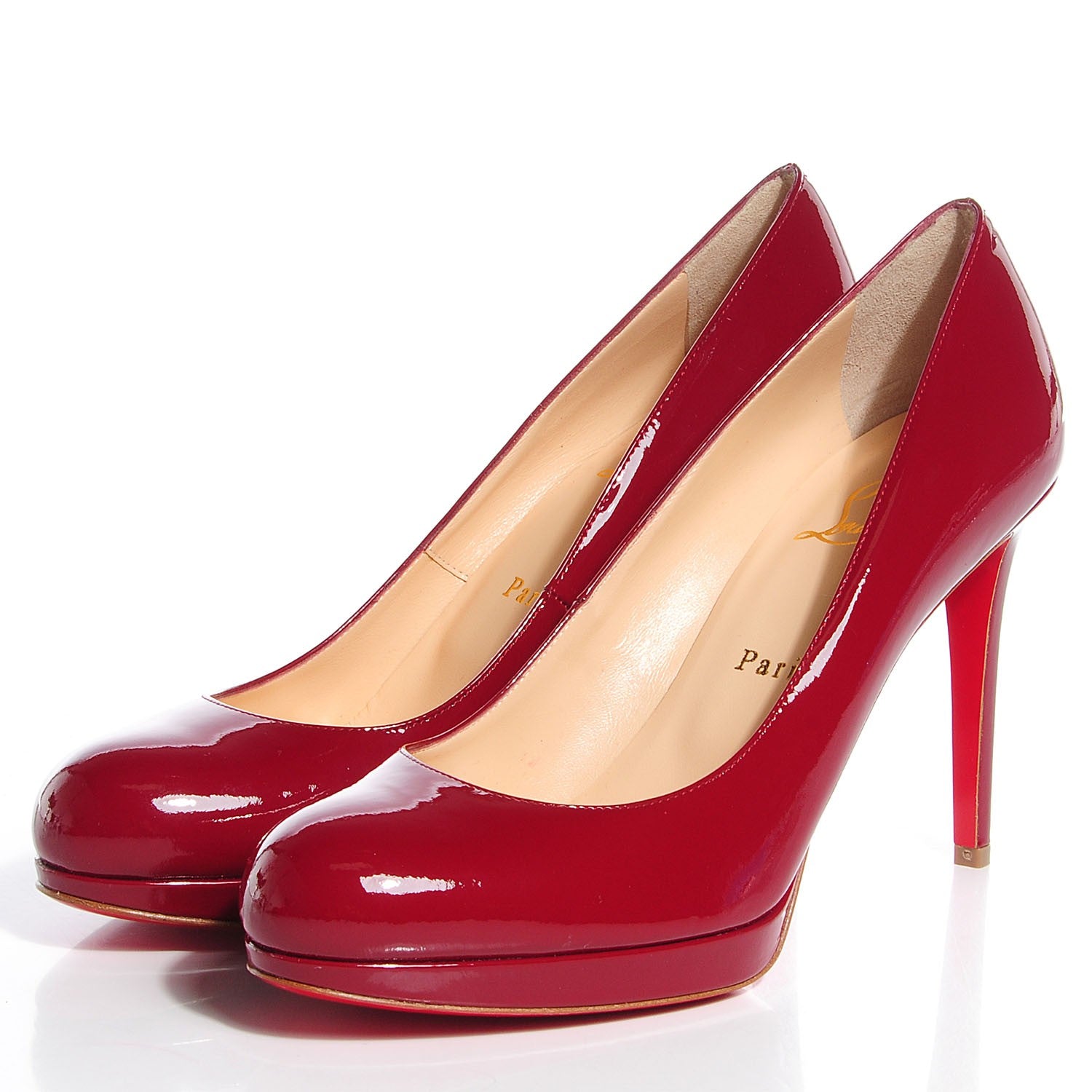 Christian Louboutin Patent New Simple 100 Pumps 39 Red 3 of 5