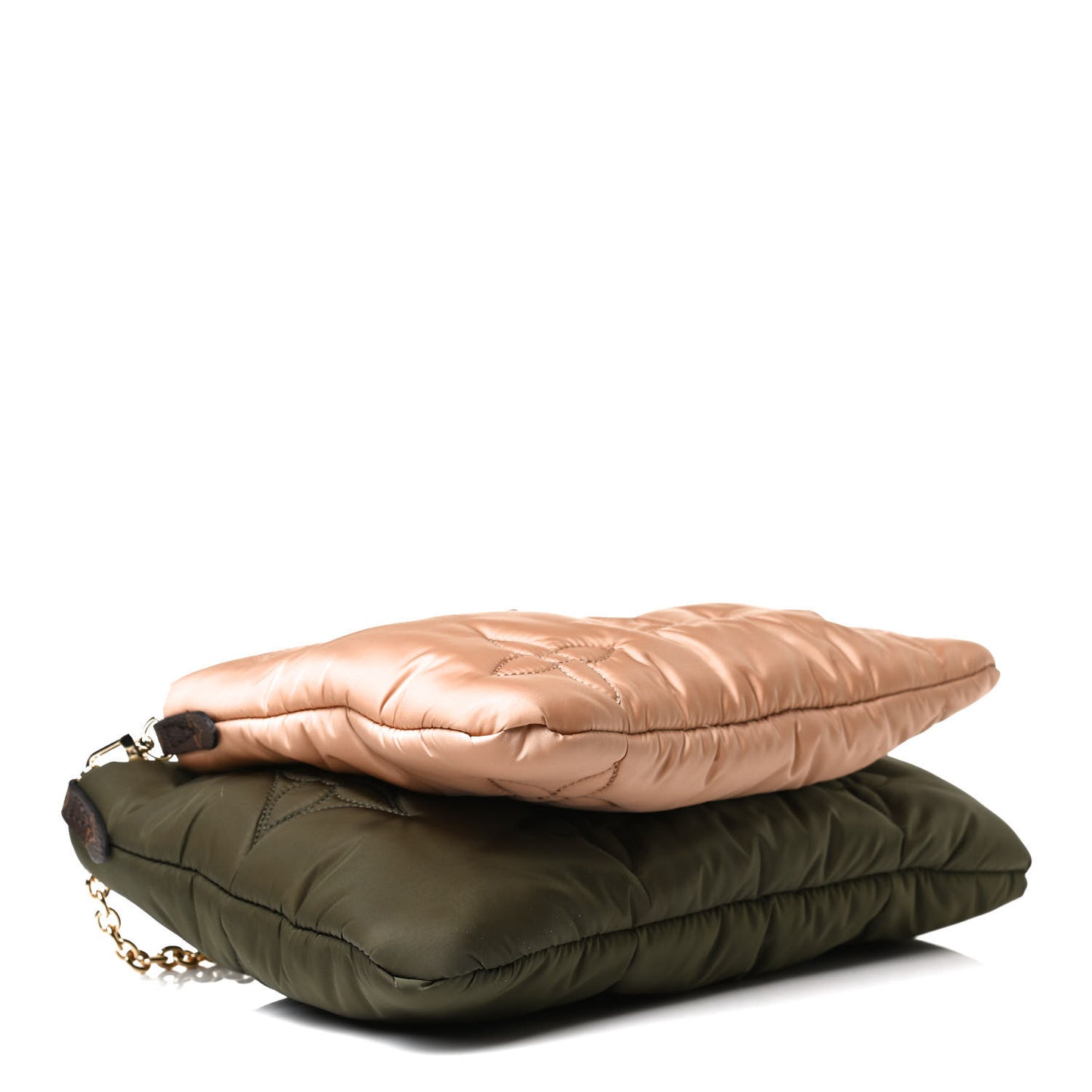 Econyl Monogram Pillow Maxi Multi Pochette Accessories Kaki Beige