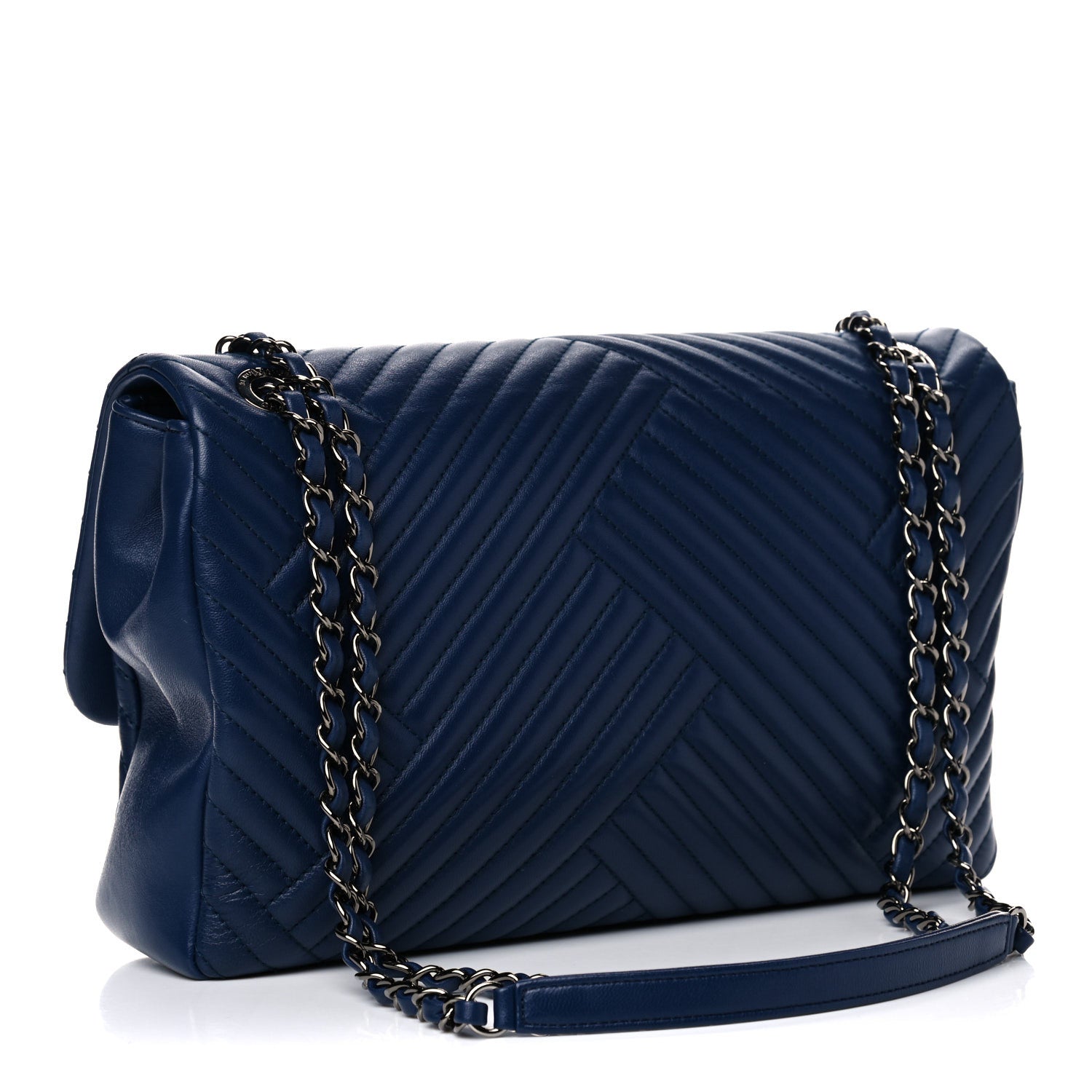 Chanel Lambskin Quilted Large CC Crossing Flap Navy 3 of 14