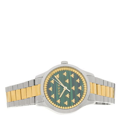Gucci Stainless Steel Malachite 32mm G-Timeless Bee Quartz Watch 2 of 5