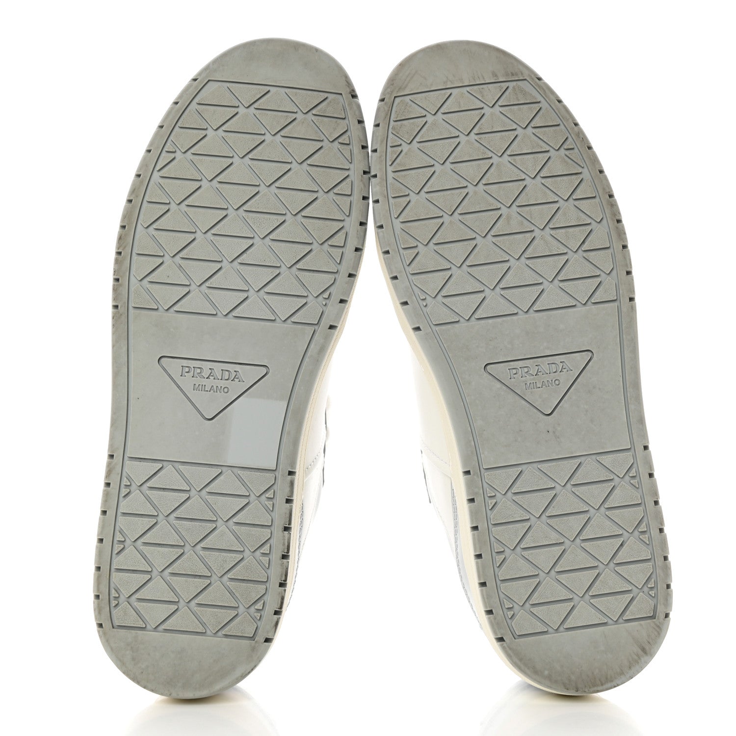 Prada Vitello Sport Spazzolato Rois Triangle Logo Womens Downtown Low Top 30mm Sneakers 37.5 White Fiordaliso 6 of 18