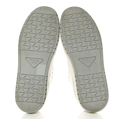 Prada Vitello Sport Spazzolato Rois Triangle Logo Womens Downtown Low Top 30mm Sneakers 37.5 White Fiordaliso 6 of 18