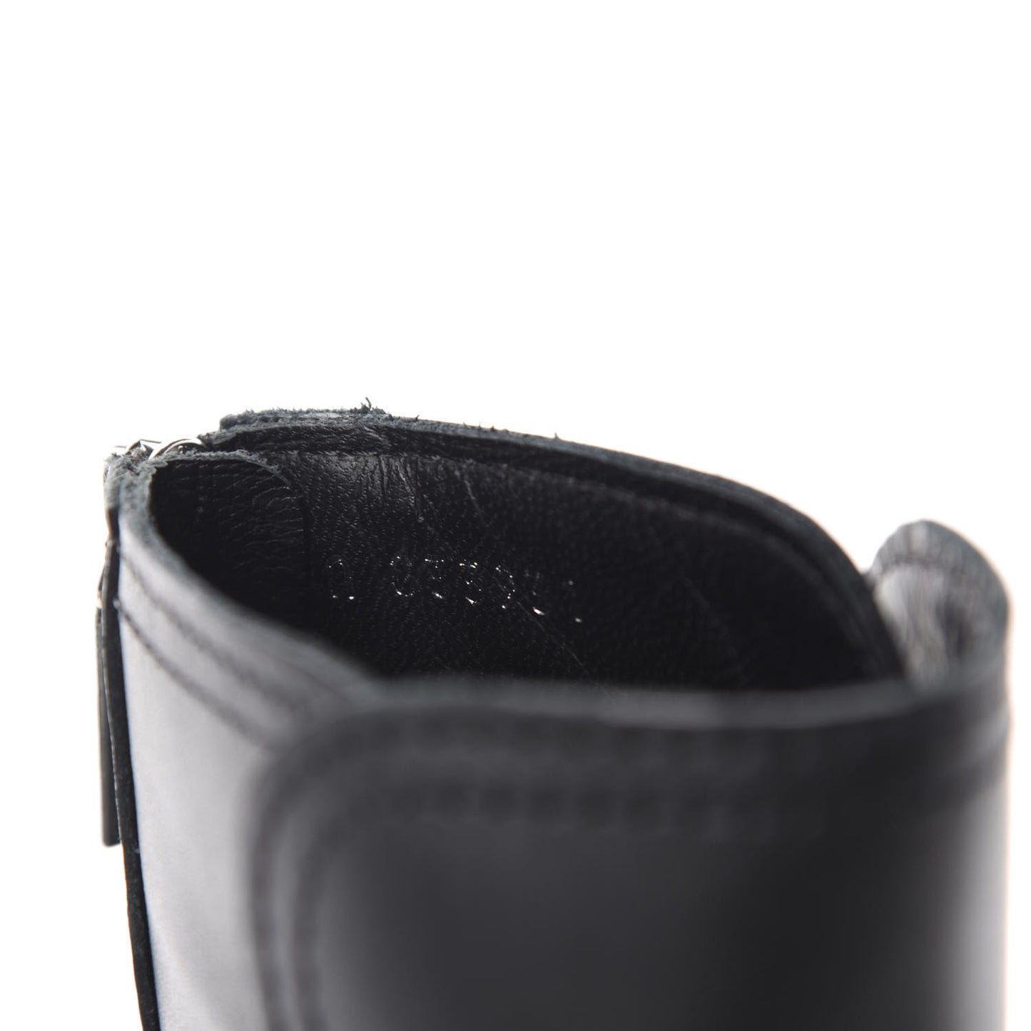 Calfskin Pearl Cap Toe Short Boots 37.5 Black