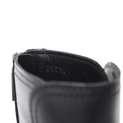 Chanel Calfskin Pearl Cap Toe Short Boots 37.5 Black 10 of 11