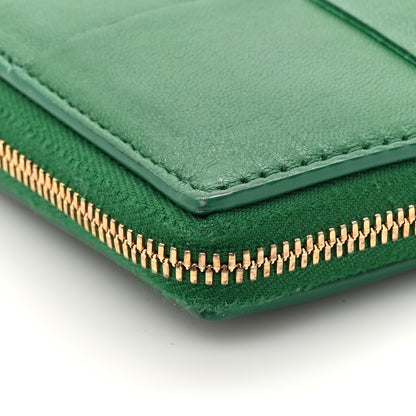 Bottega Veneta Nappa Maxi Intrecciato Zip Around Wallet Racing Green 9 of 9