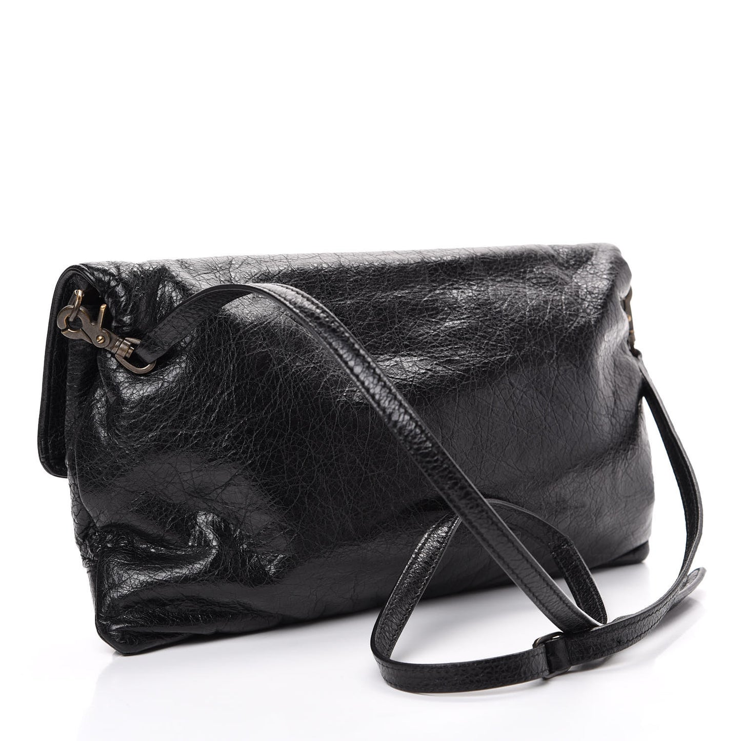 Agneau Classic Hardware Envelope Clutch Black