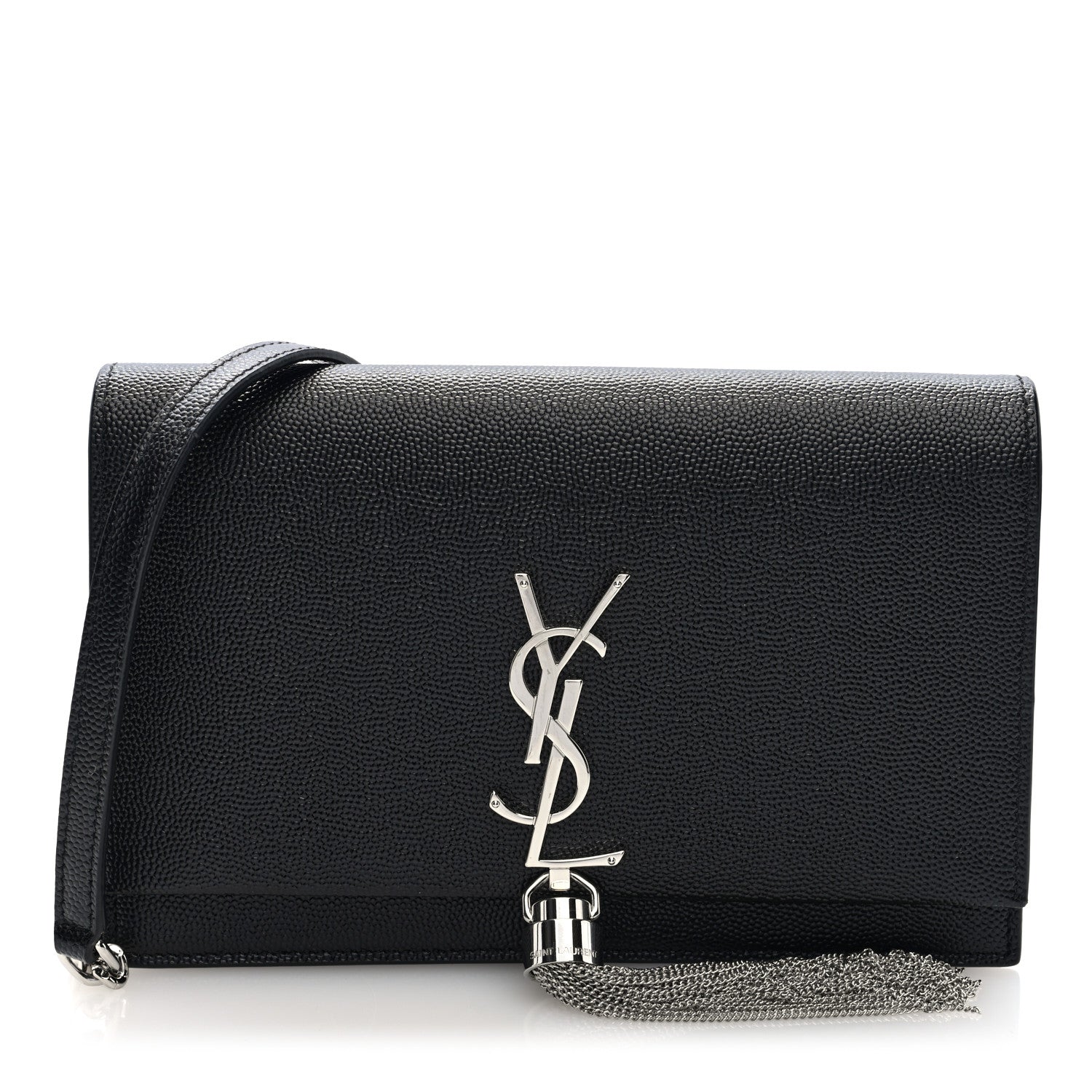 Saint Laurent Grain De Poudre Classic Monogram Kate Tassel Chain Wallet Black 1 of 9