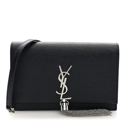 Saint Laurent Grain De Poudre Classic Monogram Kate Tassel Chain Wallet Black 1 of 9