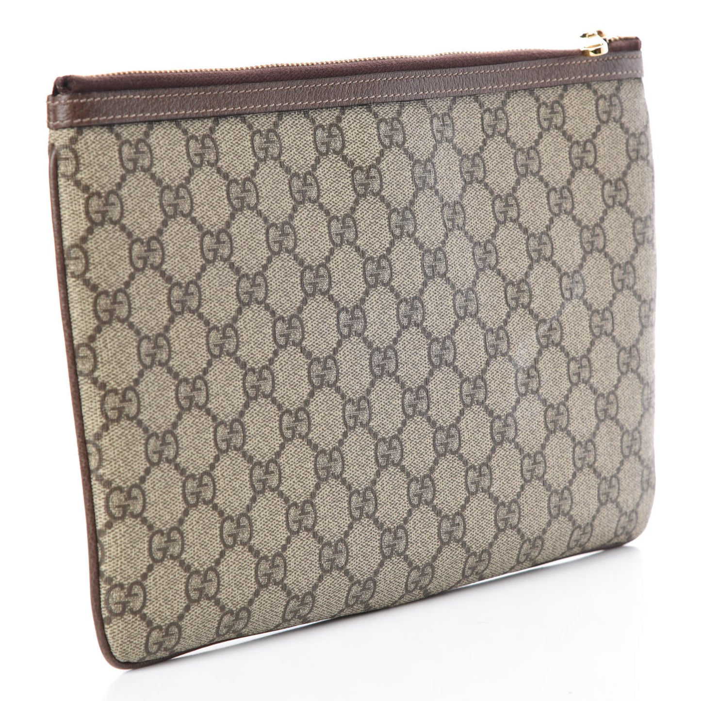 GG Supreme Monogram Large Ophidia Pouch Clutch Brown