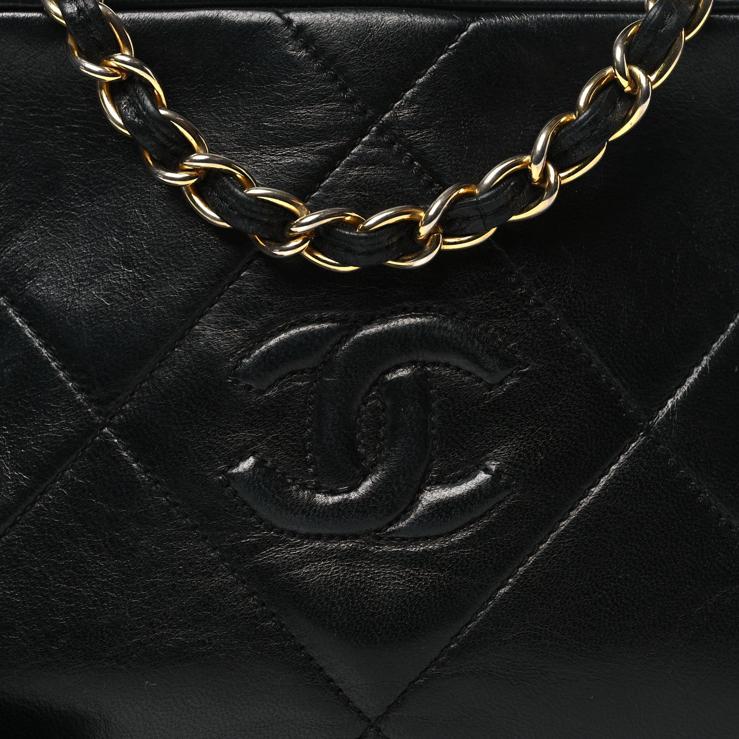 Chanel Lambskin Quilted CC Tassel Camera Case Black 8 of 11