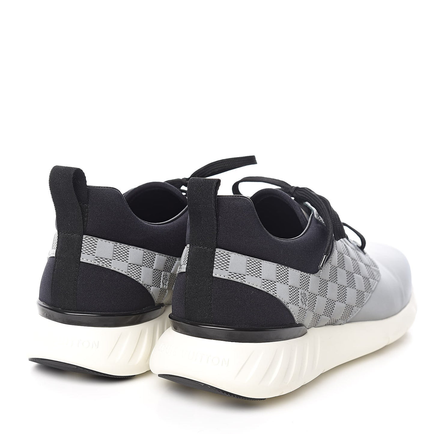 Nylon Suede Damier Fastlane Low Sneakers 7.5 Grey Black