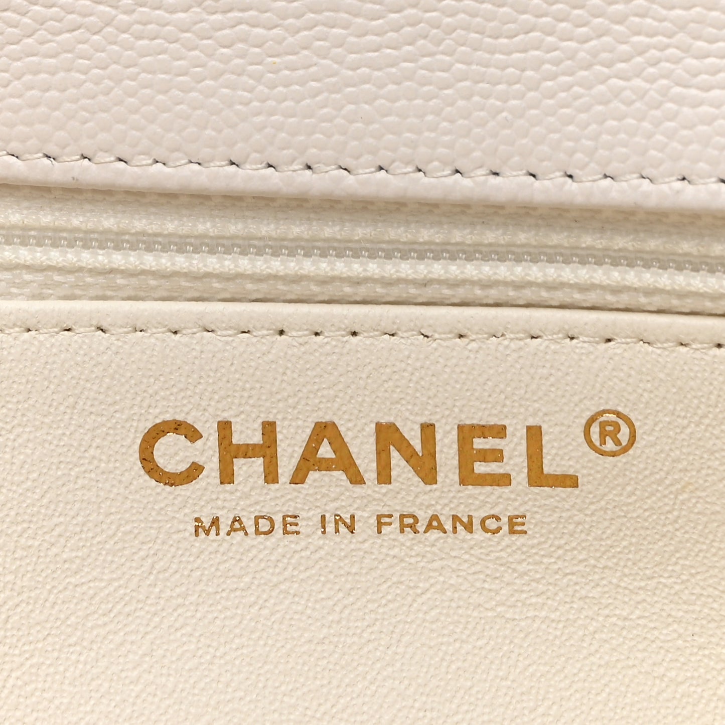 Caviar Quilted Flap Clutch White