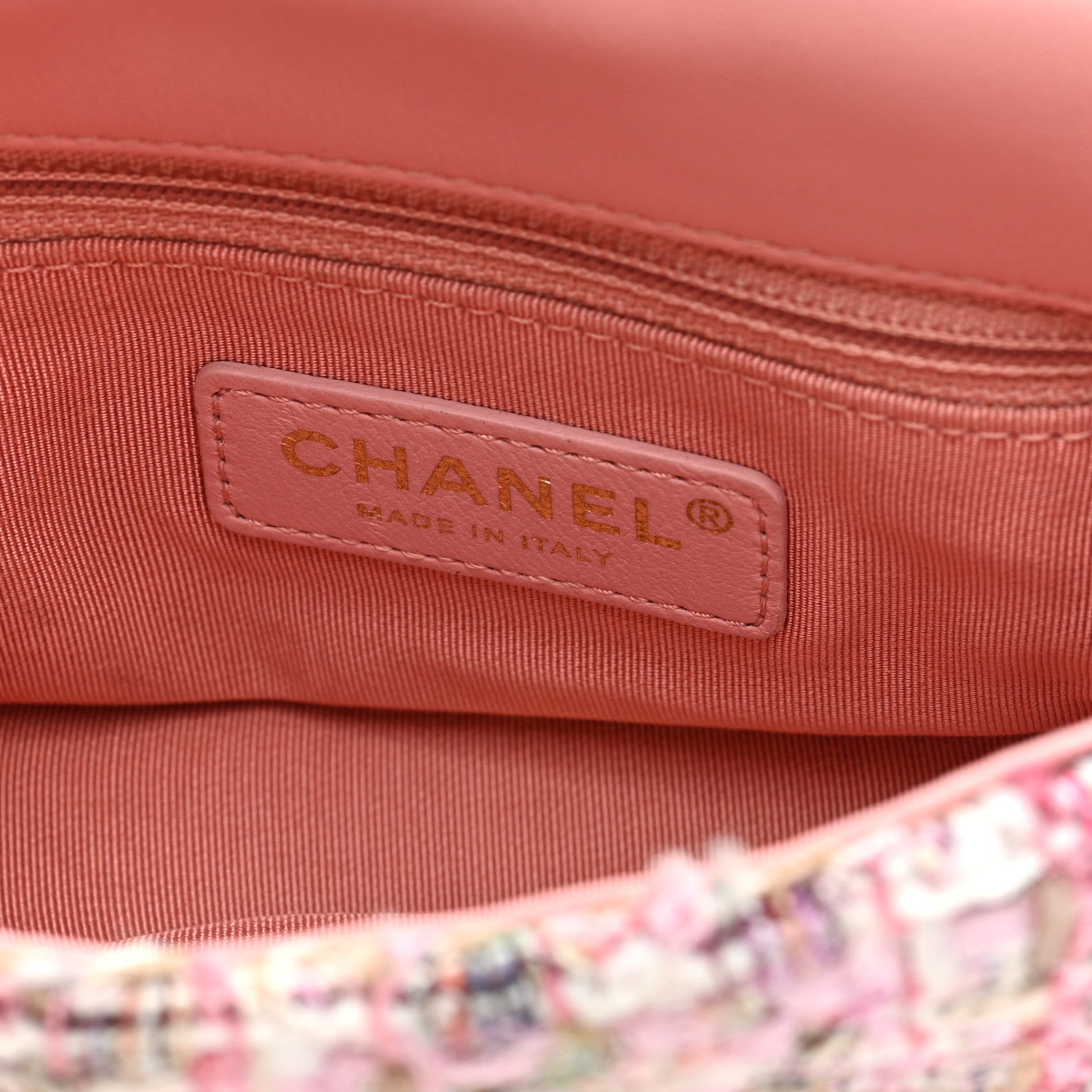 Chanel Tweed Mini Pearl Handle Flap Pink Beige Orange Ecru 6 of 10