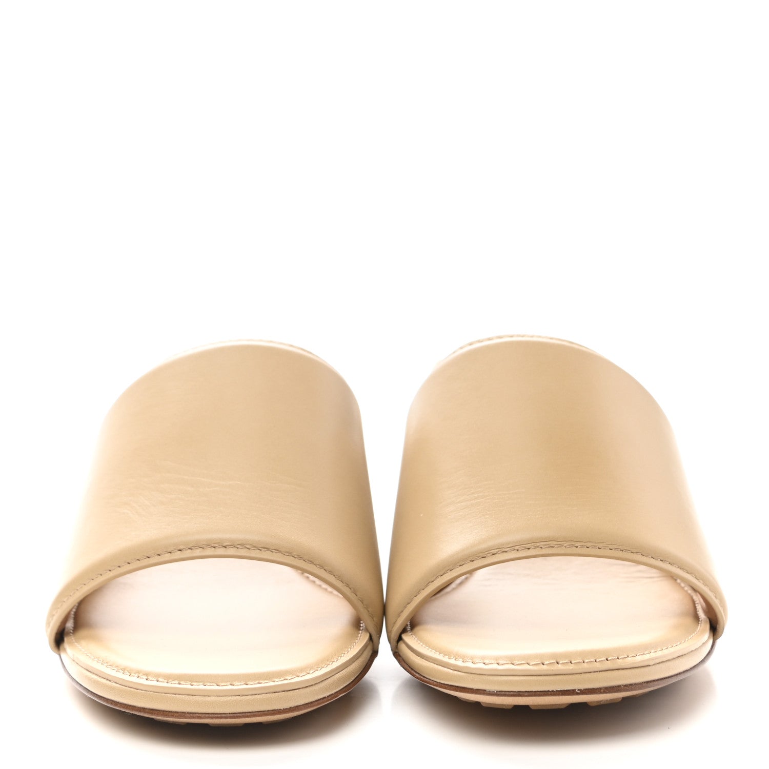 Bottega Veneta Vienna Calfskin The Band Mule Sandals 39 Cane Sugar 2 of 7