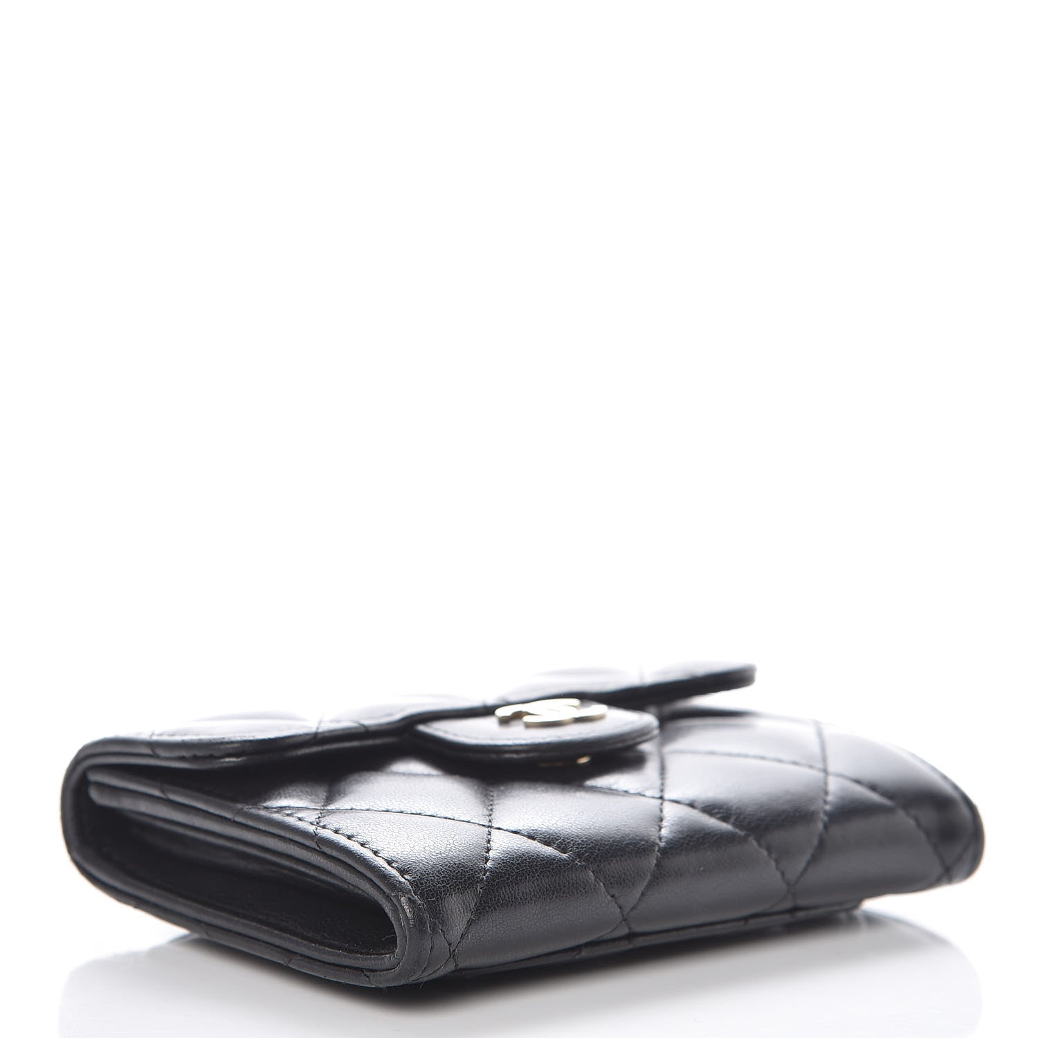 Chanel Lambskin Quilted Flap Card Holder Wallet Black 4 of 9