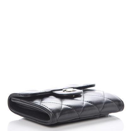 Chanel Lambskin Quilted Flap Card Holder Wallet Black 4 of 9
