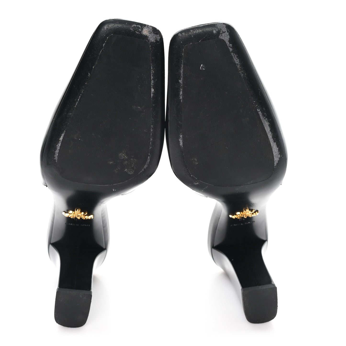 Patent Calfskin Square Toe 85mm Slingback Pumps 38 Black