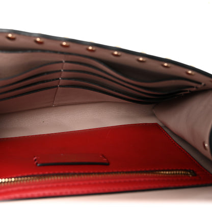 Valentino Garavani Lambskin Rockstud Spike Wallet on Chain Poudre 5 of 9