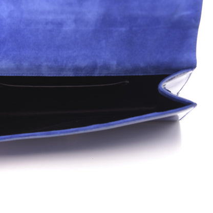 Saint Laurent Patent Calfskin Monogram Large Belle De Jour Clutch Royal Blue 5 of 9