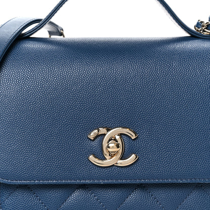 Chanel Caviar Quilted Small Business Affinity Flap Blue 9 of 12